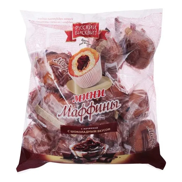 Мини-Маффины "Эконом Русский Бисквит" (Шоколад. нач.) в ассорт. 465 гр. 1*8