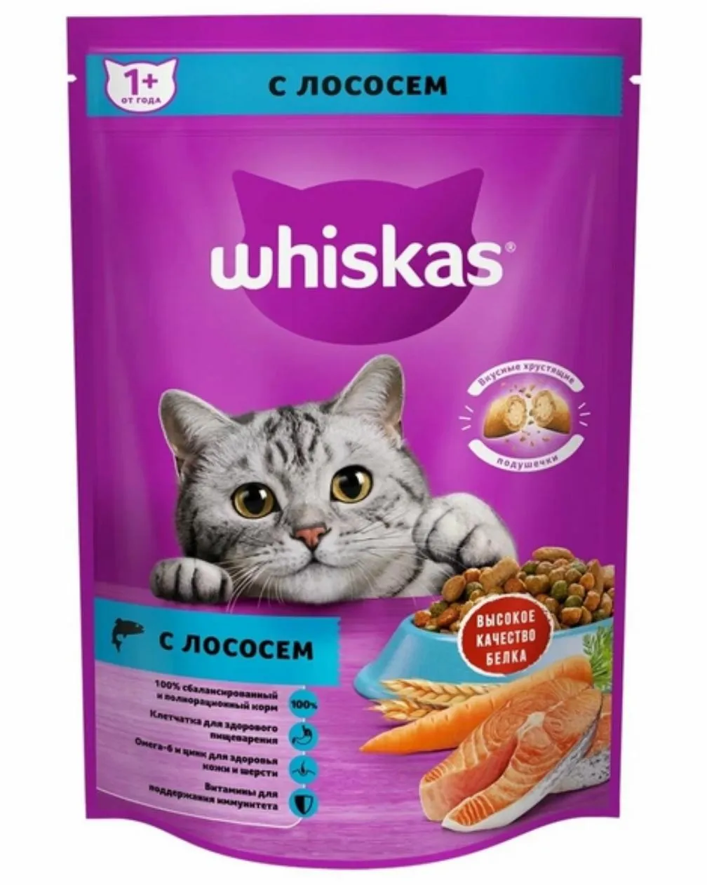 КОШ. КОРМ Whiskas 350ГР. 9 ШТ. ЛОСОСЬ ПАШТЕТ